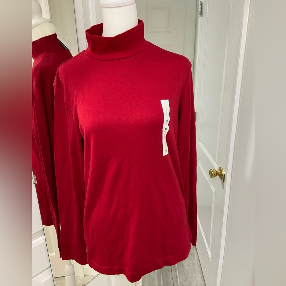 Croft & Barrow Red Women's Turtleneck Sweatshirt